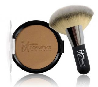 It Cosmetics Vitality Glow Anti Aging Matte Bronzer w/Fan Brush