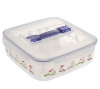 Lock & Lock Snowmen Appetizer Handy Container with Divided Tray