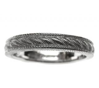 Judith Ripka Sterling Rope Textured Band Ring —