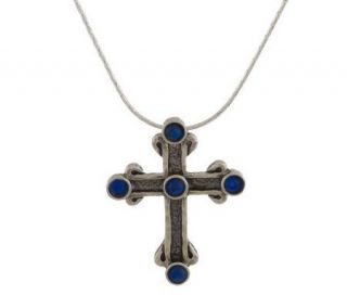 Or Paz Sterling Gemstone Accent Cross Pendant —