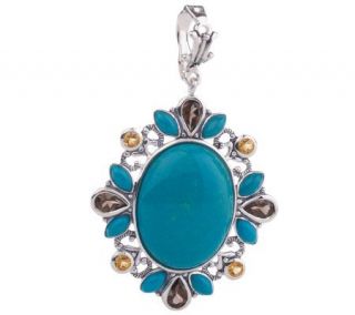 Sterling Turquoise and 1.20 ct tw Multi gemstone Enhancer —
