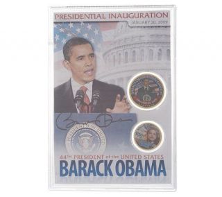 Barack Obama Presidential Inauguration 2 piece Coin Set 24K Plated
