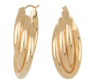 Savor 14K Gold Bonded 1 1/4 Triple Twisted Hoop Earrings —