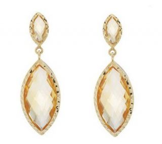 Arte d Oro 18.00 ct tw Double Marquise Gemstone Drop Earrings, 18K
