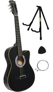 New Crescent Beginners Handmade Black Cutaway Acoustic Guitar Stand
