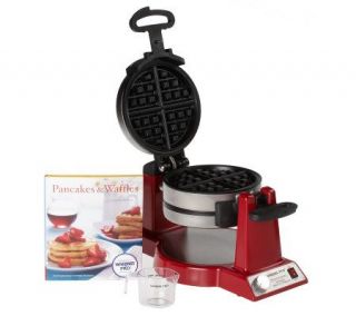 Waring Pro Stainless Steel Double Belgian Waffle Maker with Cookbook 