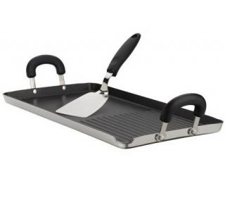 CooksEssentials PorcelainEnamel Double Burner Griddle/Grill with 