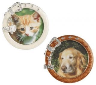 Set of 2 Pet Ceramic Photo Frames with Charms —