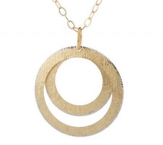 Savor 14K Gold Bonded Textured Double Circle Pendant with Chain
