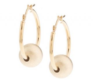 Savor 14K Gold Bonded Satin Bead Hoop Earrings —
