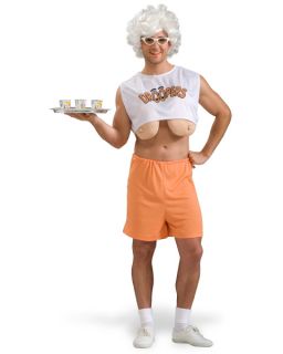 Includes Crop T Shirt with Attached Boobs and Shorts Wig and Glasses