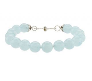 Artisan Crafted Sterling 8 Limited Edition Milky Aqua Bead Bracelet 