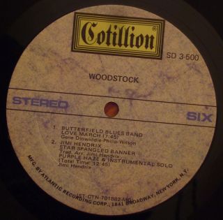Jimi Hendrix Jefferson Airplane Woodstock LP Original Pressing 3xLP