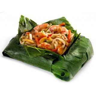 Stone Silo (4) 16 oz Shrimp Pad Thai Banana Leaf Wraps —