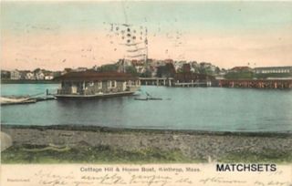 1910 Winthrop MA Cottage Hill House Boat Undivided Hand Colored