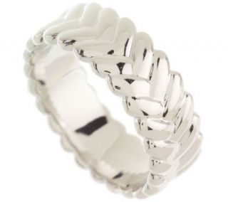 Epiphany Platinum Clad Silk Fit Woven Design Band Ring —