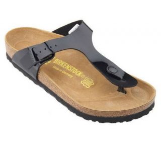 Birkenstock Adjustable Buckle Thong Sandals —