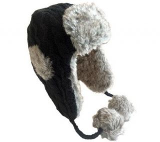 Nirvanna Cable Russian Earflap with Faux Fur Lining   A326282