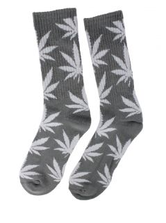 HUF Clothing Plantlife Cannabis Cotton Socks Grey White 1 Pair New