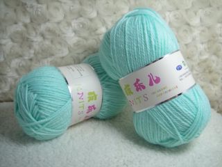  Soft Cashmere Milky Cotton Baby Sock Yarn Lot DK 250g Waterblue