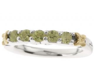 Ann King Sterling/18K Clad Paradise Peridot Stack Ring —