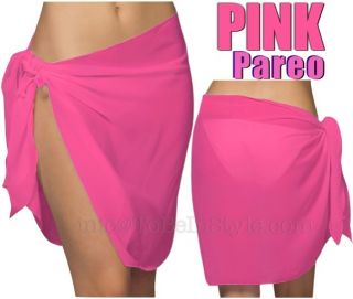 Pink Short Pareo Sarong Coverup Beach Swimwear Wrap