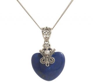 Artisan Crafted Sterling Limited Edition Lapis Heart Pendant w/Chain 