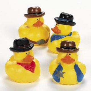 12 Western Cowboy Rubber Ducks Dozen Ducky Party Favors