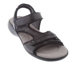 Clarks Leather Asymmetrical Double Strap Sandals w/ Backstrap