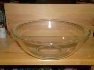 Vintage Pyrex Large Mixing Bowl Clear Glass 4qt 326