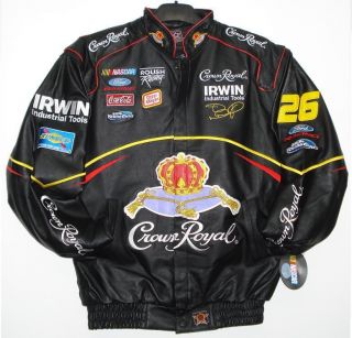 Nascar AUTHENTIC Jamie McMurray CROWN ROYAL NEW Leather Jacket S
