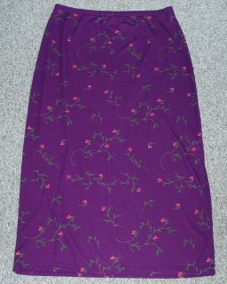 Cherokee Collection Long Purple and Flowered Knit Skirt