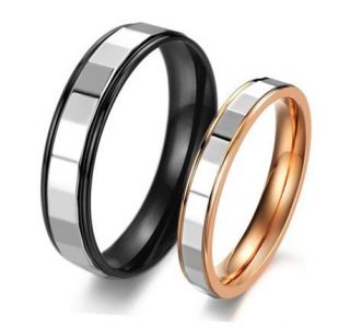 Classic Titanium Steel Love Promise Rings Couple Wedding Bands