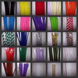 12 Craft Stems Chenille or Metallic Size Color Choice