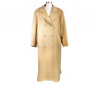 Marvin Richards Camel Hair Double Breasted Long Coat —