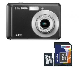 Samsung SL30Z 10.2MP Black Digital Camera and 4GB SD Card —