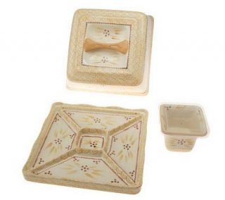Temp tations Old World 3 piece Square Convertible Serving Set