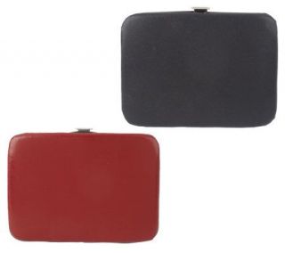 Set of 2 Slimline Hard Sided Leather Wallets —