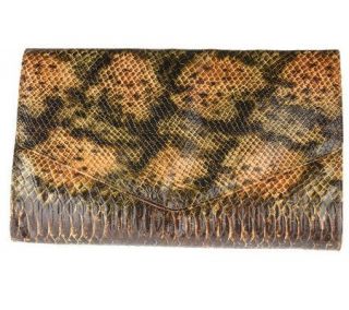 Joan Rivers Red Carpet Simulated Python Envelope Clutch —