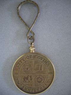 Coin California City of Covina Key Chain 75th Anniversary 1901 1976