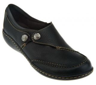 Clarks Bendables Ashland Lane Tumbled Leather Slip on Shoes   A224938
