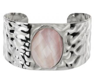 Honora Oval Mother of Pearl Doublet Average Stainless Steel Cuff