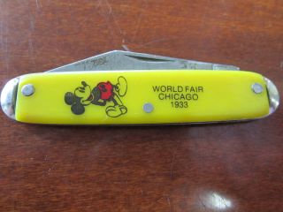 Vintage 1933 Chicago World Fair Mickey Mouse Pocket Knife