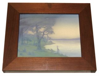 Sally Coyne Rookwood Scenic Vellum Glaze Plaque with Frame