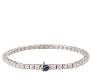 Judith Ripka Sterling Diamonique Tennis Bracelet w/Blue Sapphire