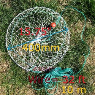  75 400mm Crab Lobster Trap Catch Crabs Net with 32ft 10M Wire