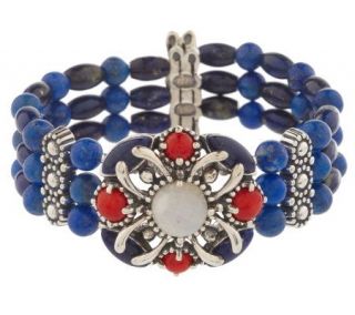 Carolyn Pollack Sterling Americana Cuff Bracelet —