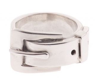 Artisan Crafted Sterling Buckle Motif Ring —