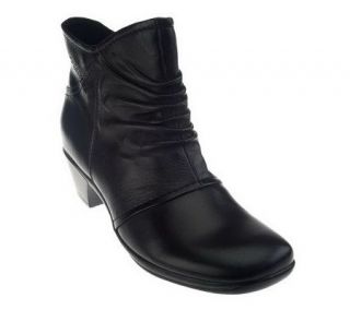 Earth Origins Cammie Leather Ankle Boots w/ Ruching Detail   A227088