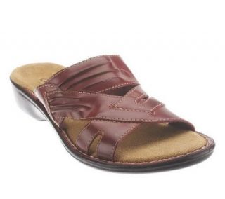 Clarks Bendables Ina Cali Leather Cross Strap Slides   A223324